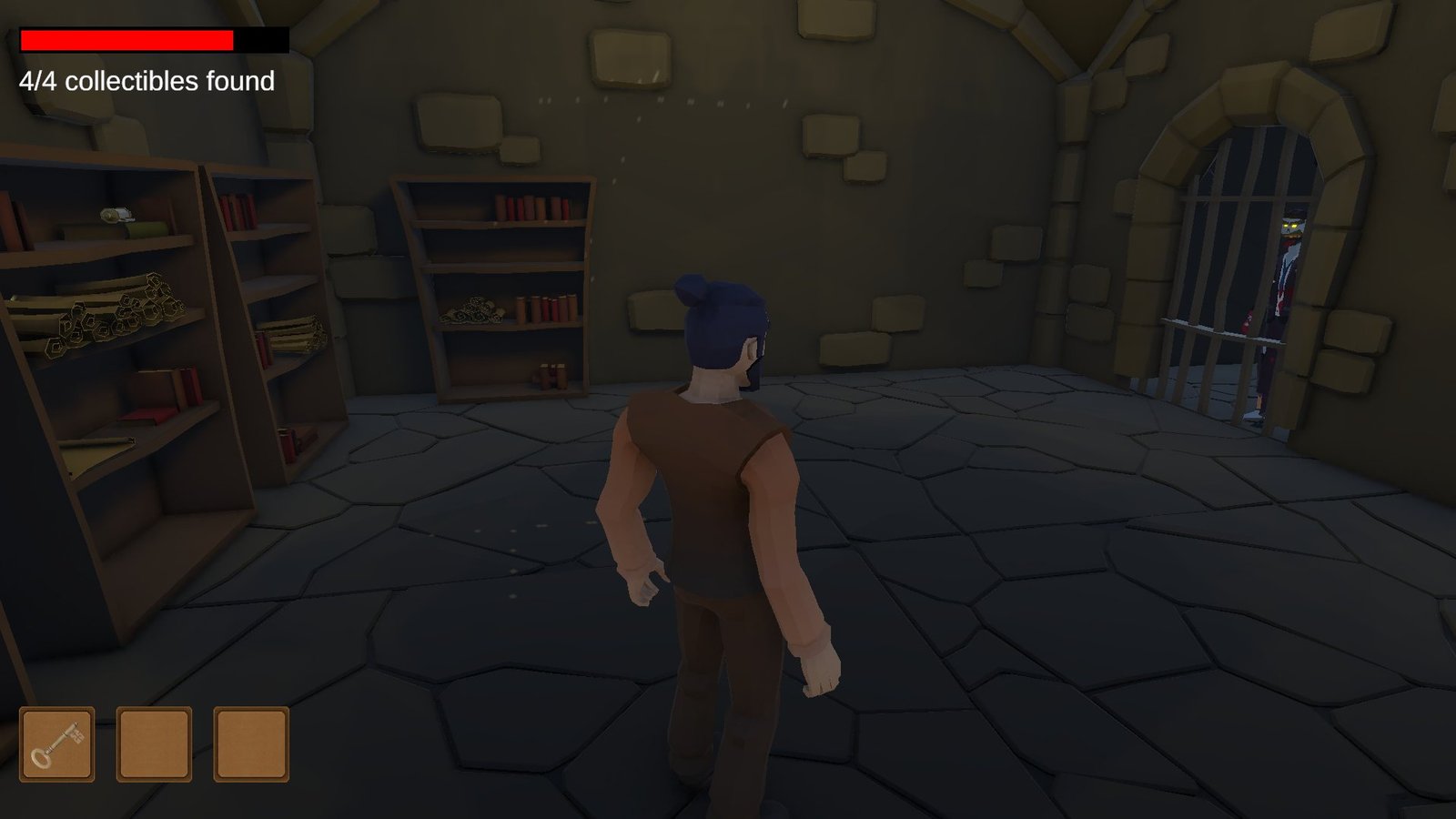 The Forbidden Papyrus: exploring the dungeon with keys in the inventory