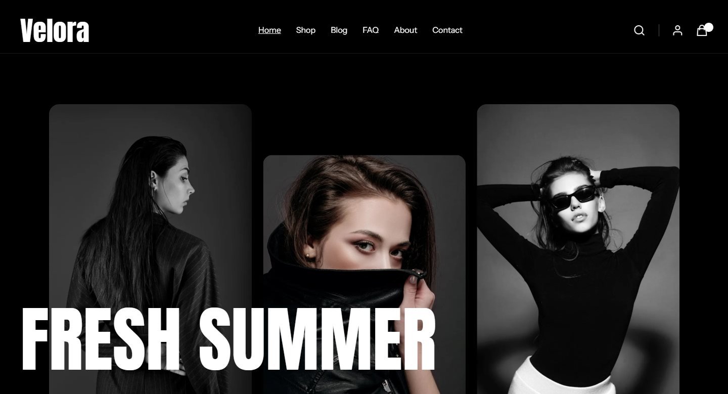 Velora home page
